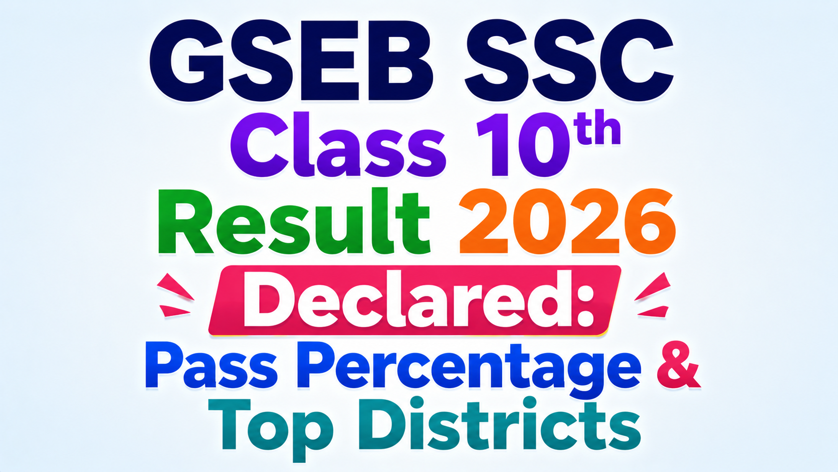 GSEB SSC Class 10th Result 2026 Declared: Pass Percentage & Top Districts